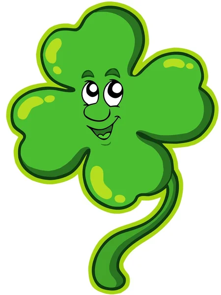 Happy four leaf clover — Stock Vector