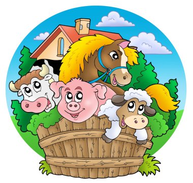 Group of country animals clipart