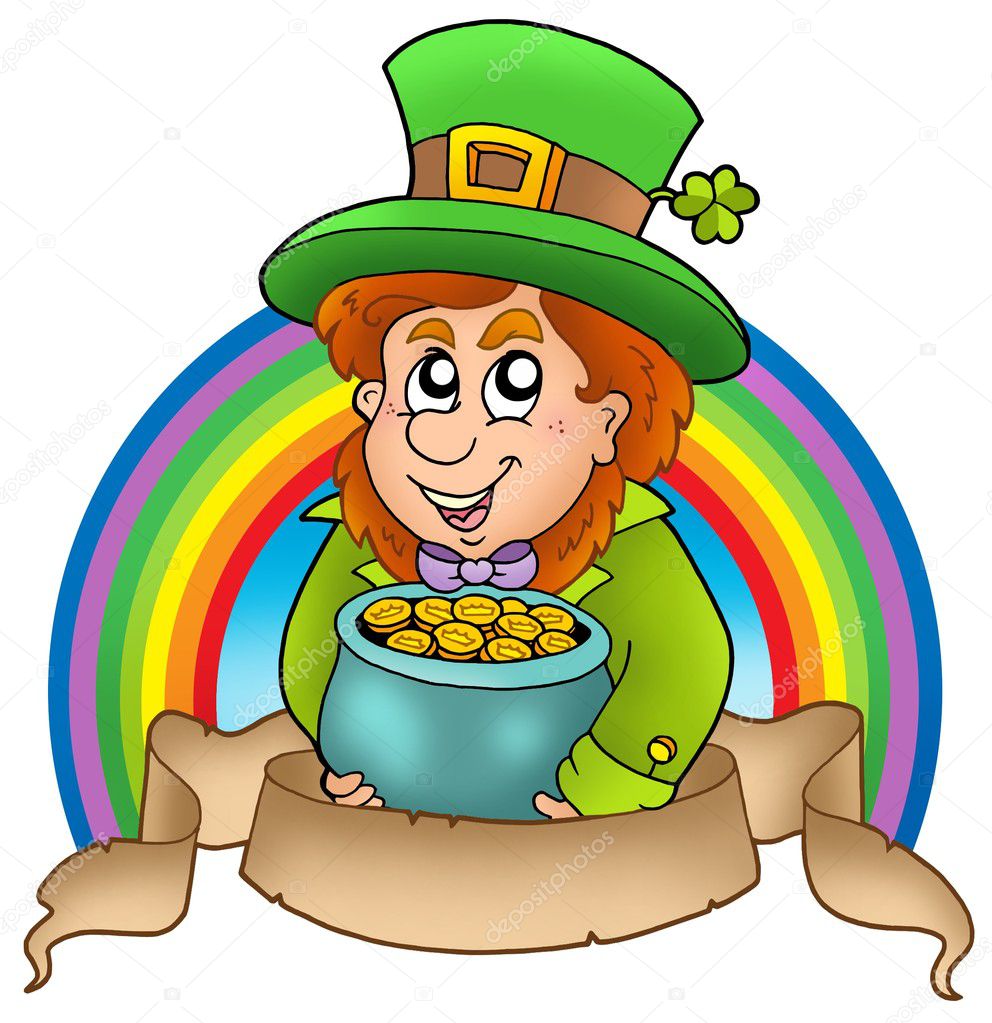 Banner with cartoon leprechaun Stock Photo by ©clairev 2363953