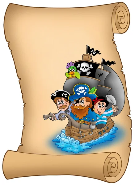 Schuiven met saiboat en pirates — Stockfoto