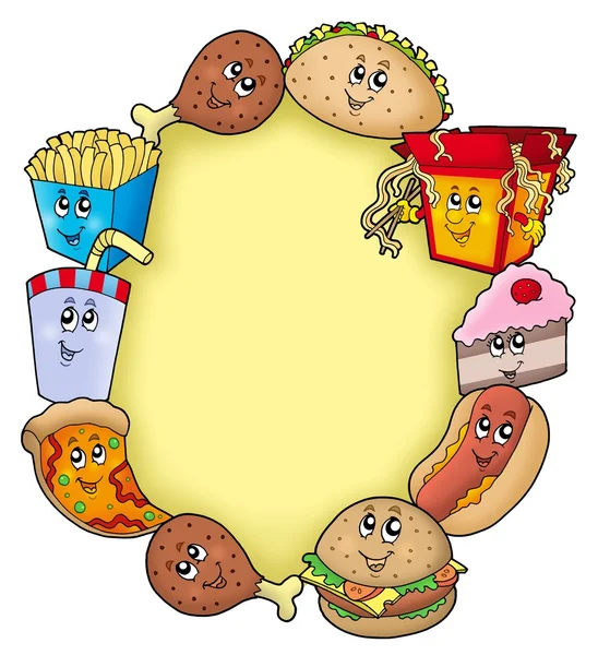 Verschiedene Cartoon Food Frame — Stockfoto