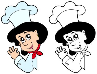 Lurking woman chef clipart