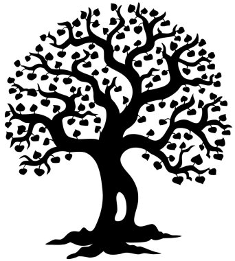 Spring tree silhouette clipart