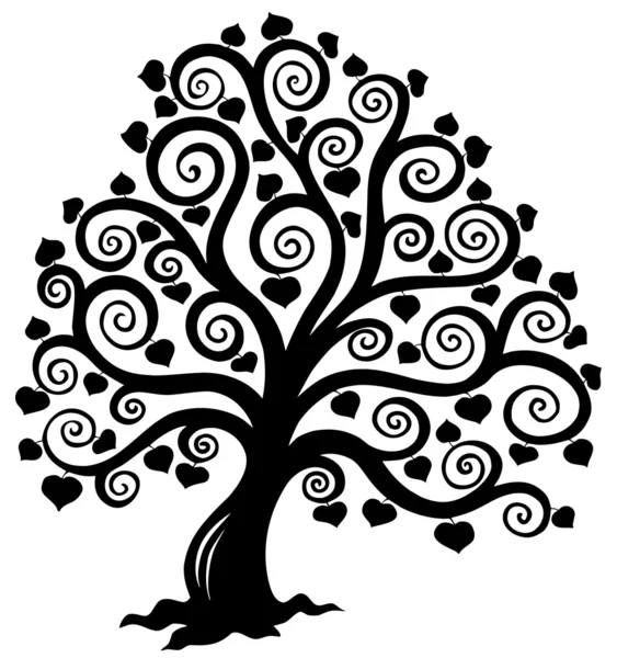 Στυλιζαρισμένη δέντρο σιλουέτα — Διανυσματικό Αρχείο