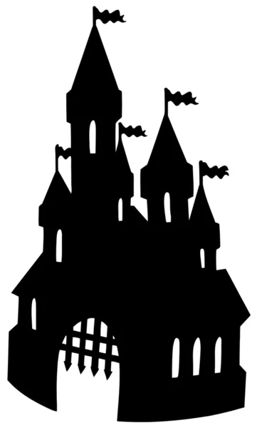 Vecchio castello silhouette — Vettoriale Stock