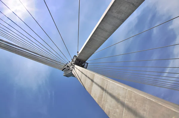 Солнечный подвесной мост . — стоковое фото