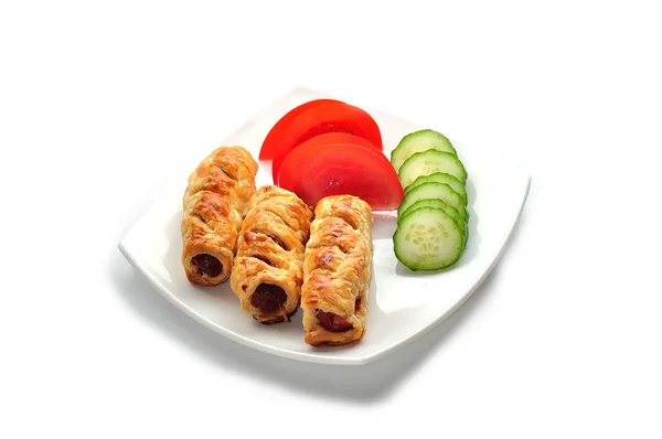 Plate of sausage — Stock Photo, Image