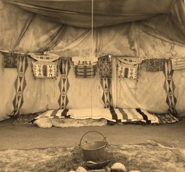 Interior Of The Indian Tent clipart