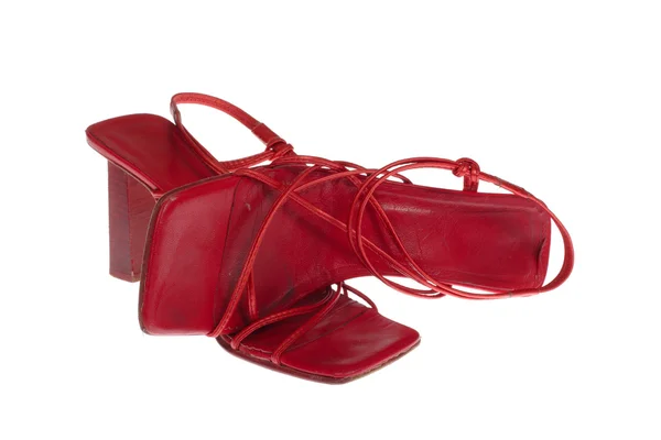 Gamla röda skor — Stockfoto