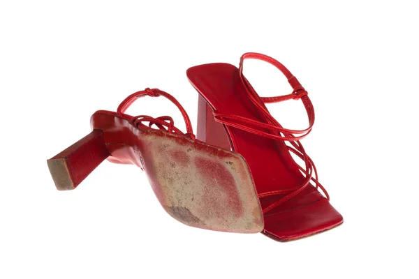 Gamla röda skor — Stockfoto