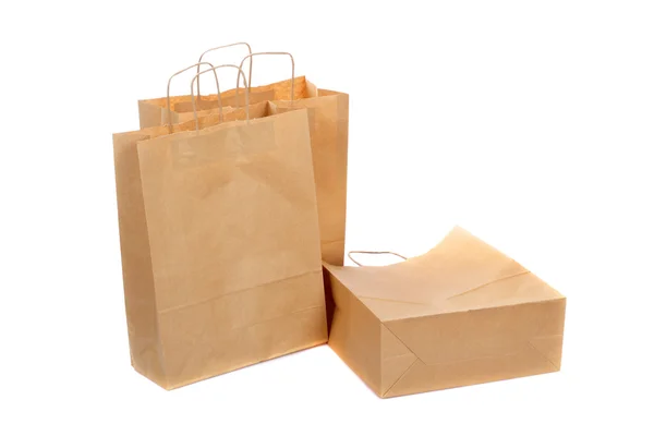 Tres bolsas de papel ecológicas — Foto de Stock