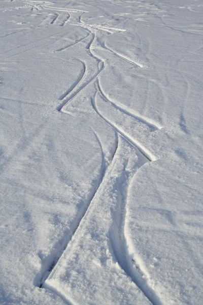 Tracce sulla neve — Foto Stock