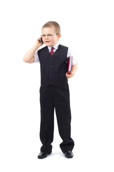 Mały chłopiec - biznesmen — Zdjęcie stockowe