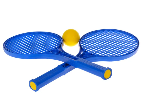 Bola e raquete — Fotografia de Stock