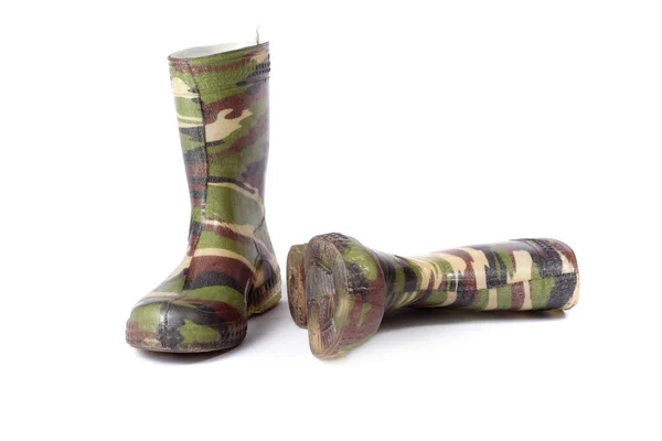 Camouflage gom-laarzen — Stockfoto