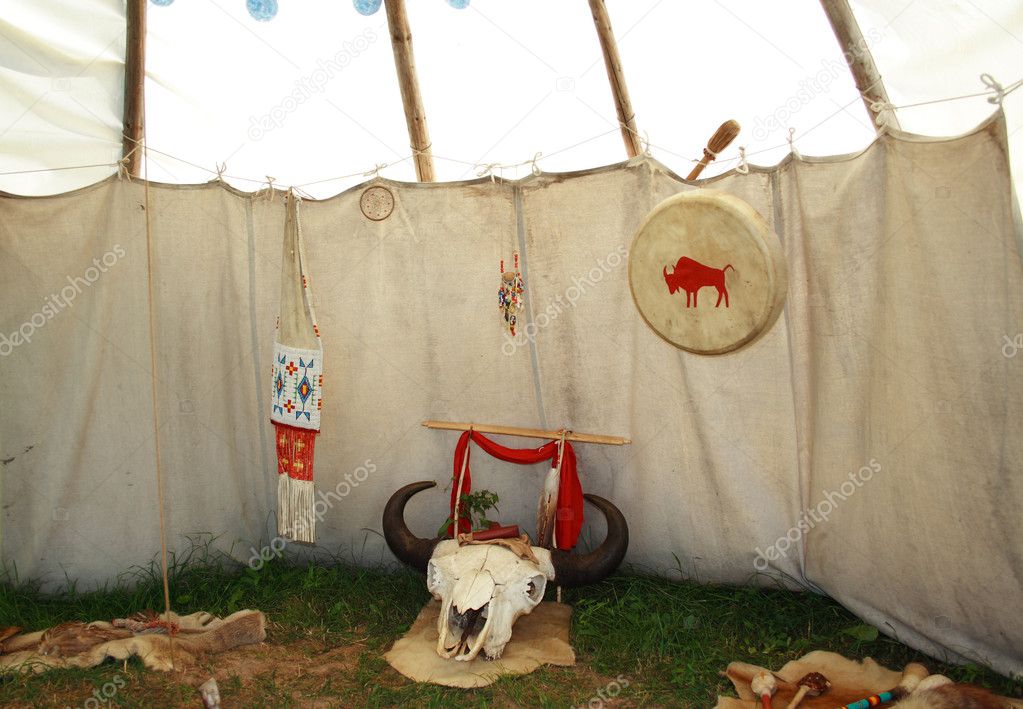 Interior of the Indian tent