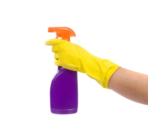 Hand with spray bottle — Stock Photo, Image