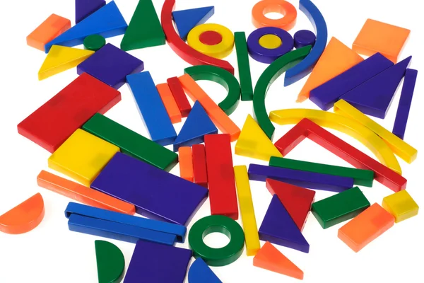 Plastic blocks, geometrical figures — Stock Photo, Image
