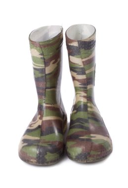 Camouflage gum boots clipart