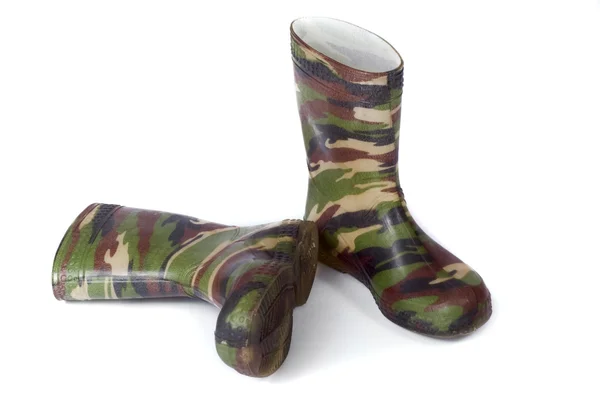Botas de goma de camuflagem — Fotografia de Stock