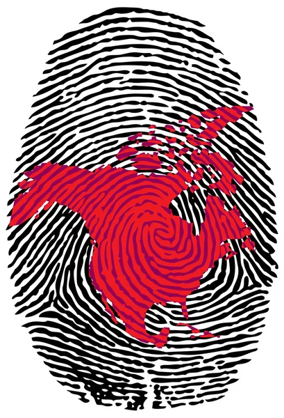 stock vector North America-fingerprint