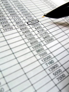 Spreadsheet, financial data analysis,pen clipart