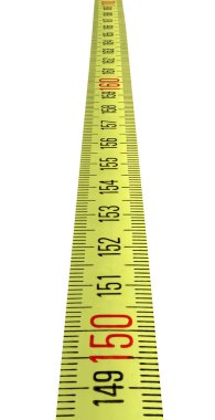 Single yellow ruler isolated clipart