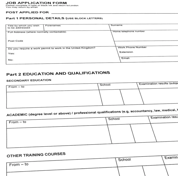 Buscando trabajo, reanudar formulario en blanco —  Fotos de Stock