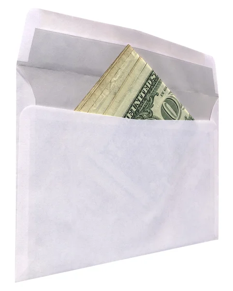 信封与孤立美国美元 — 图库照片