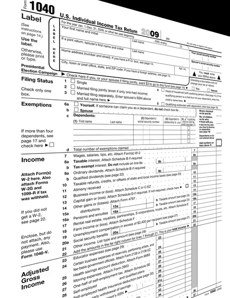 Formulário vazio 1040 em branco, impostos — Fotografia de Stock