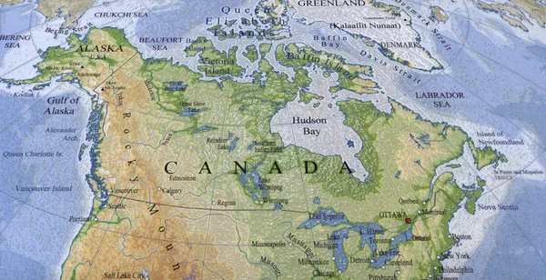Canada map, paper texture