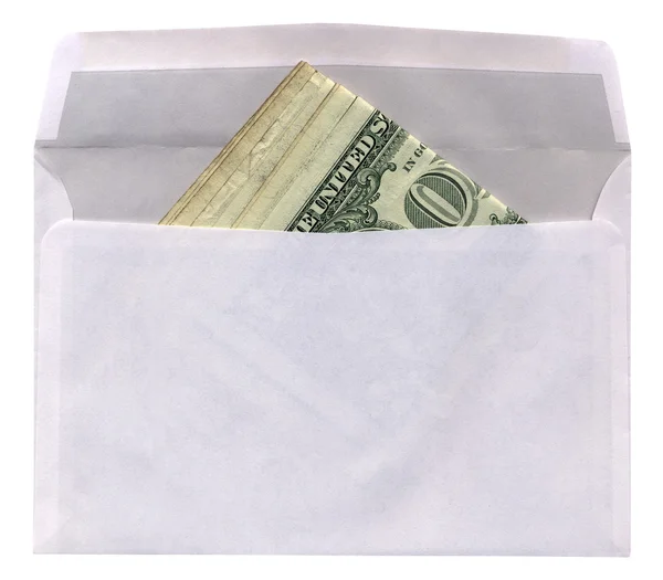Umschlag mit amerikanischen Dollars isoliert — Stockfoto
