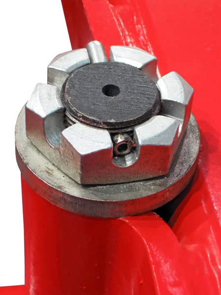 Parafuso fêmea Turnet, metal vermelho isolado — Fotografia de Stock