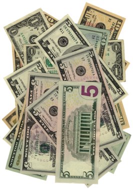 Heap of dollars isolated, savings clipart