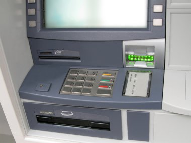 Atm money machine, automated cash point clipart