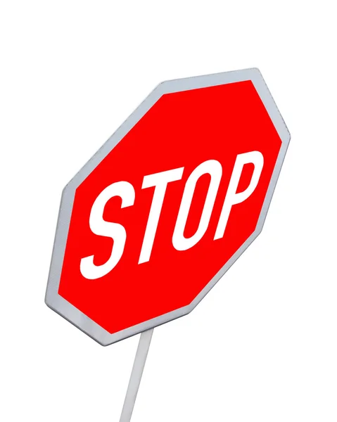 Stop road sign, red color, isolated — Stock Photo, Image