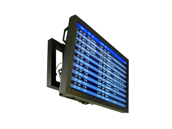 Zeichen der Verspätung am Flughafen, Flugplan — Stockfoto