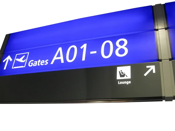 Segnale cancello dell'aeroporto, imbarco volo — Foto Stock