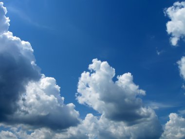 White clouds on the blue sky clipart
