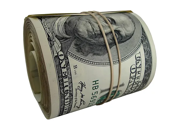 Billetes americanos aislados, pilas de dinero —  Fotos de Stock