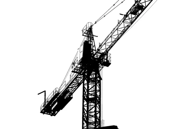 Isolated crane, building site, construct — Stock Photo, Image
