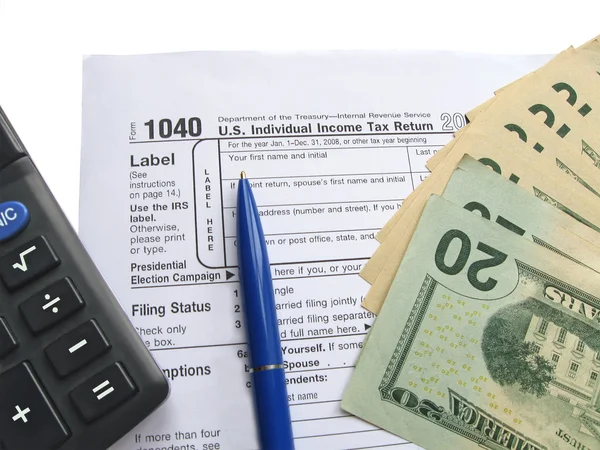 Formulário de declaração de imposto individual 1040 abril — Fotografia de Stock