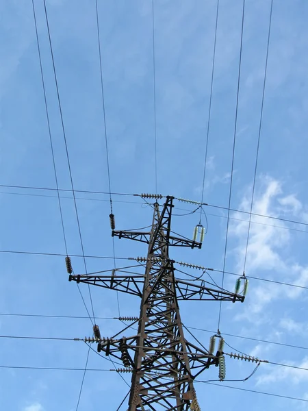 Elektriska kraftledningar, El pylon — Stockfoto