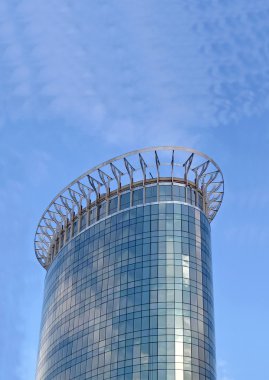 New urban glass reflective building, blu clipart