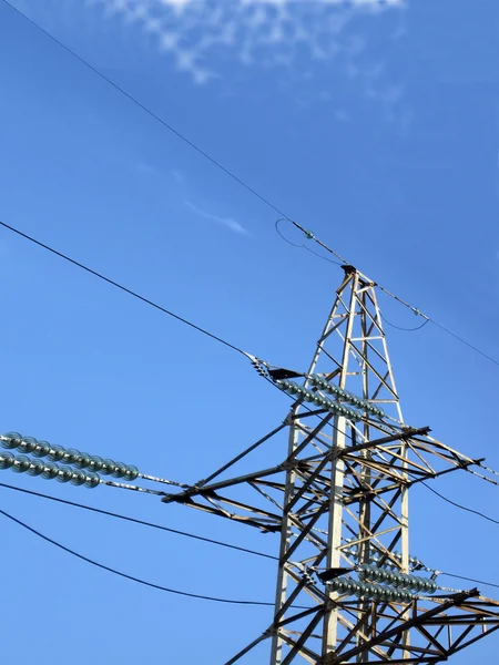 Lignes électriques, pylône électrique — Photo