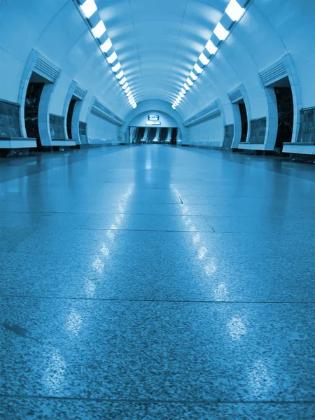 stock image Nobody, perspective fluorescent subway