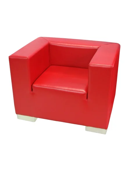 Czerwony fotel na białym tle — Zdjęcie stockowe