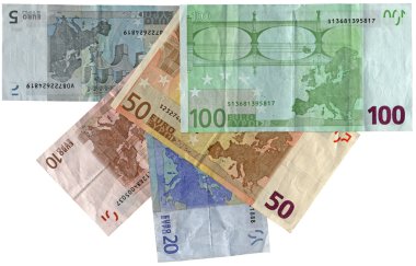 Different colourful euros isolated, savi clipart