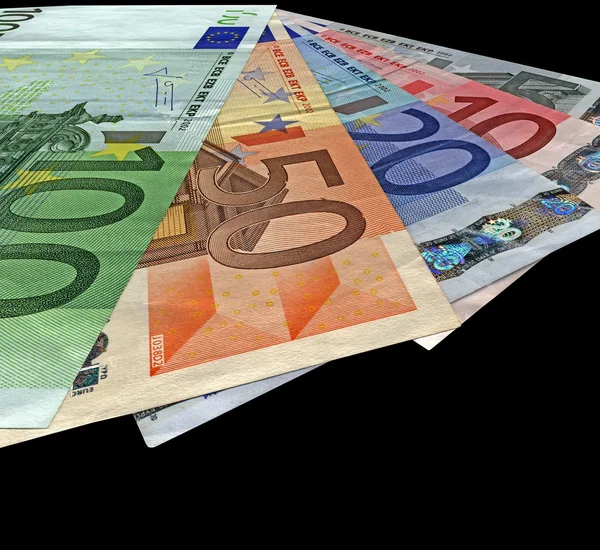 Novas economias coloridas em euros isoladas — Fotografia de Stock