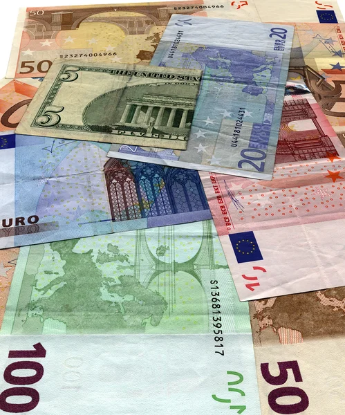 Tas, différent euro isolé sur blanc — Photo